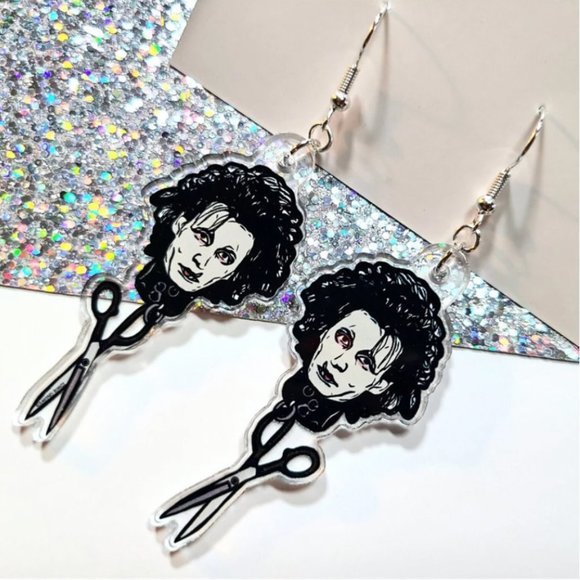 Johnny Depp as Edward Scissorhands Acrylic Earrings - Picture 2 of 4